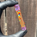 KJH Glass - XL Glass Tip - Pink Crushed Opal - Rainbow