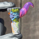KJH Glass - Martini Slide W/ Worked Joint - 4-Hole - 14mm - Elemental Jailhouse