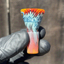KJH Glass - Martini Slide W/ Worked Joint - 4- Hole - 14mm - Rainbow Ice