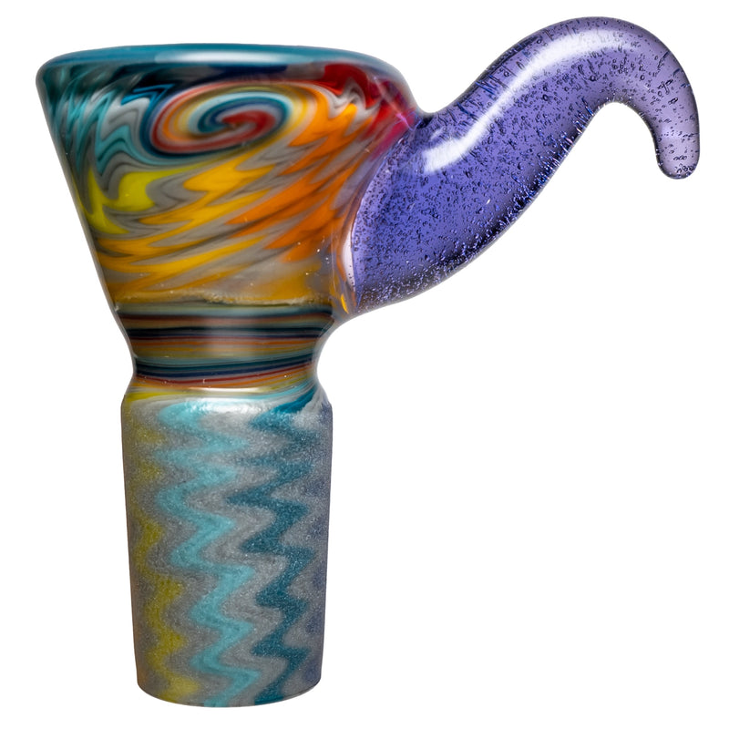 Kevin Howell - Martini Slide w/ Worked Joint - 4 Hole - 18mm - Purple Lollipop - The Cave