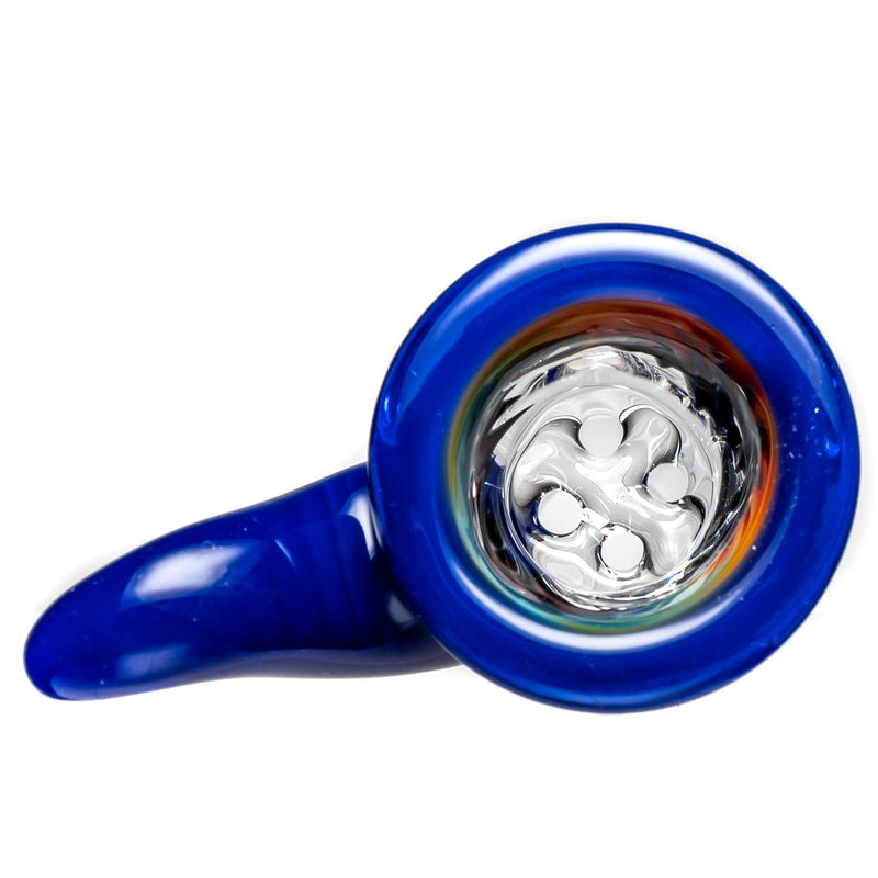 Kevin Howell - Martini Slide - 4 Hole - 18mm - Bipolar Linework - Purple Lollipop - The Cave