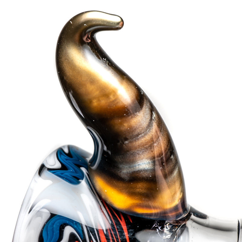 Kevin Howell - Martini Slide - 4 Hole - 18mm - Grateful Linework w/ Electrum - The Cave