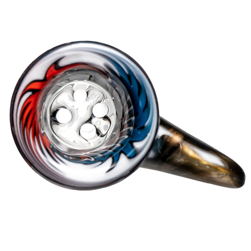Kevin Howell - Martini Slide - 4 Hole - 18mm - Grateful Linework w/ Electrum - The Cave
