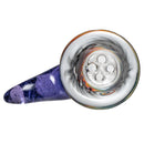 Kevin Howell - Martini Slide - 4 Hole - 18mm - Smoke & Rainbow Linework w/ Purple Lollipop - The Cave