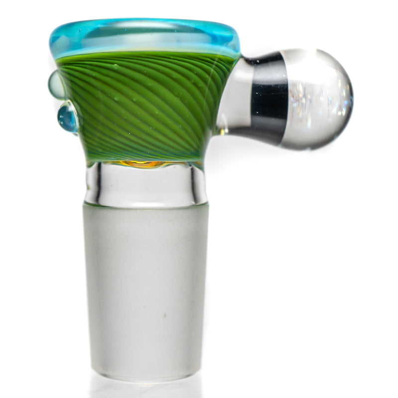 Keys Glass - Martini Slide - 18mm - Dichro - Green & Meta-Terrania - The Cave