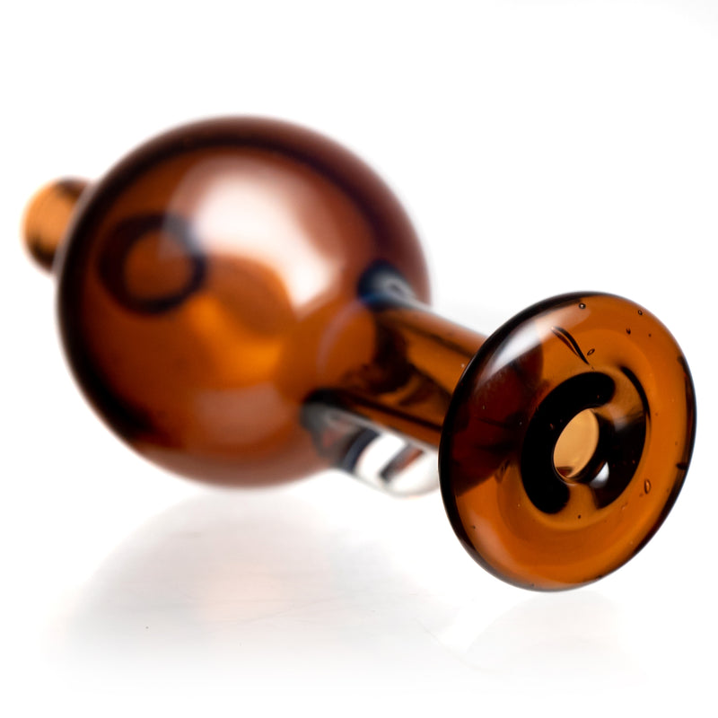 Keys Glass - Bubble Cap - Orange Dancing Bear Head - Sienna Brown - The Cave