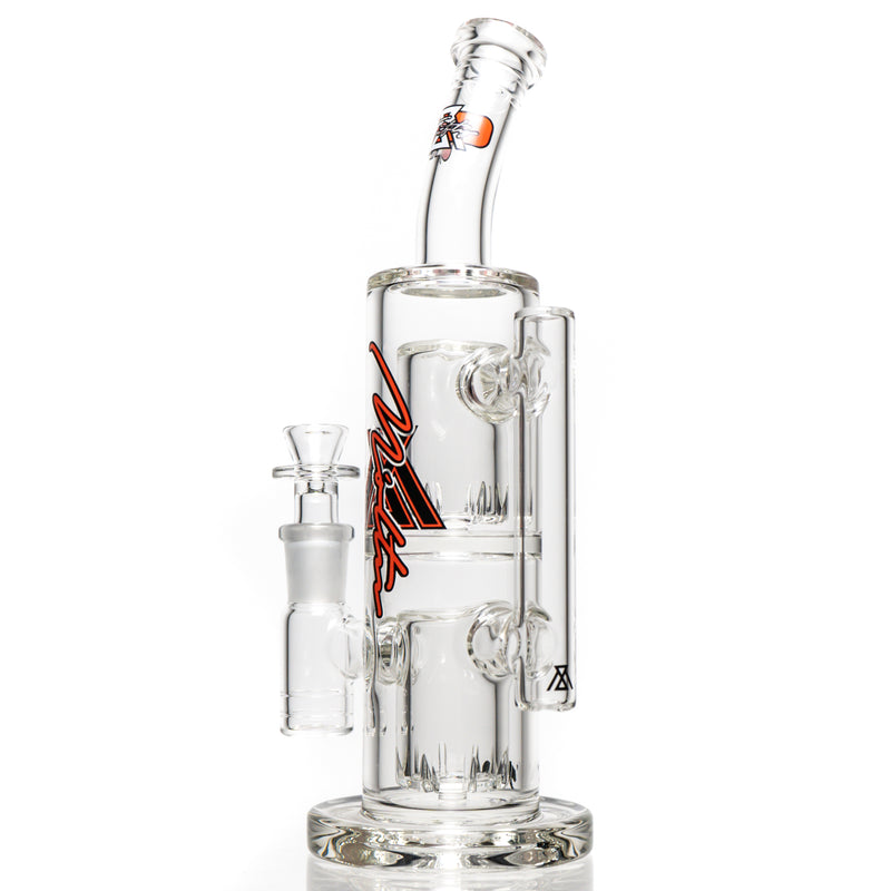 Moltn Glass - Fifty Bubbler - Double Can Perc - Red Sig. Logo - The Cave