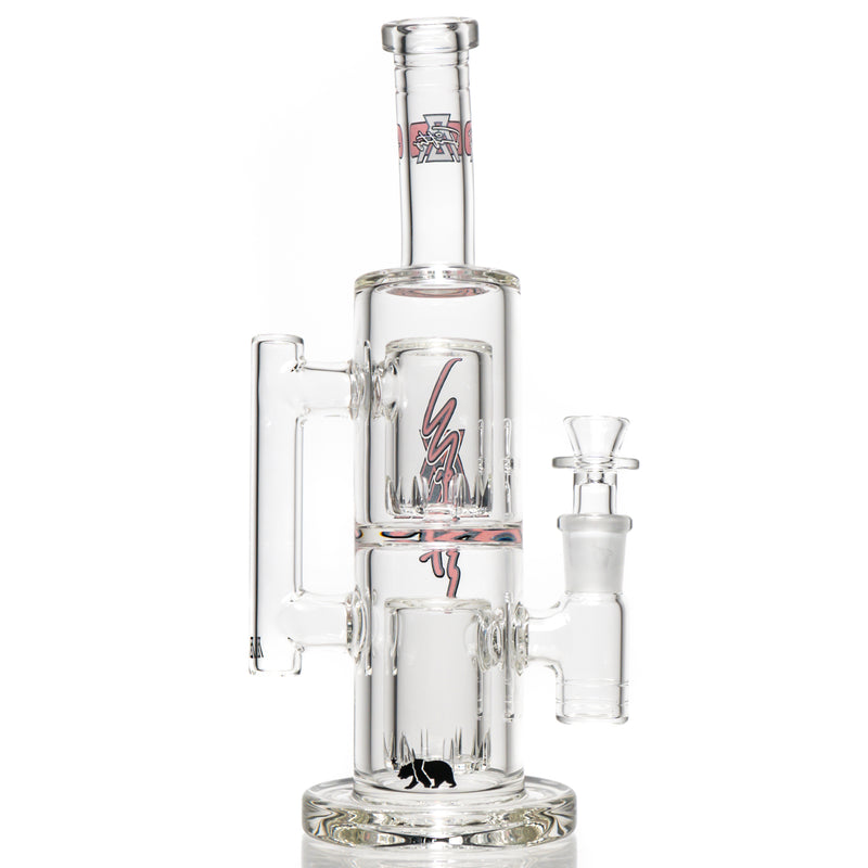 Moltn Glass - Fifty Bubbler - Double Can Perc - Red Sig. Logo - The Cave