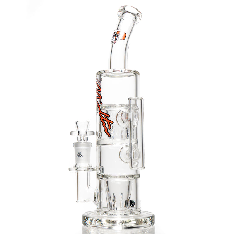 Moltn Glass - Fifty Bubbler - Double GÿZR Perc - Red Sig. Logo - The Cave