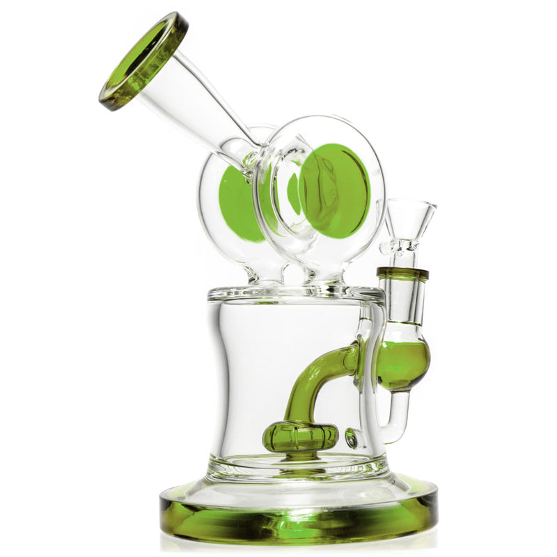 Shooters - Dual Disk Bubbler - Green Accents - The Cave