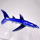 Mako Glass - Shark Dry Pipe - Cobalt w/ Sparkle Green & Pink Slyme - The Cave