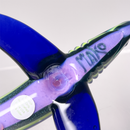 Mako Glass - Shark Dry Pipe - Cobalt w/ Sparkle Green & Pink Slyme - The Cave
