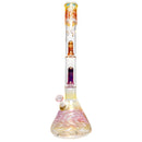 Mary Jane's Glass Studio - 21" Beaker - Double Perc - Silver & Gold Fume - The Cave