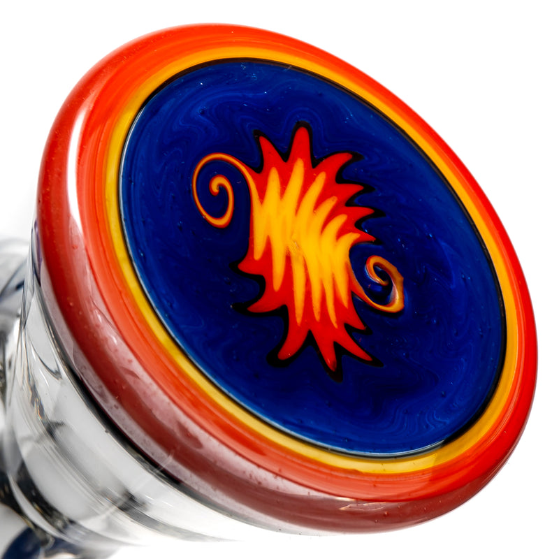 Mighty Chalice - 15" Beaker - 40x7 - Purple & Fire Linework - The Cave