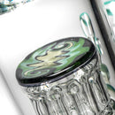 Mighty Chalice - 17" Beaker - 12 Arm Tree - 40x7 - Mint & Metal Fleck Linework - The Cave