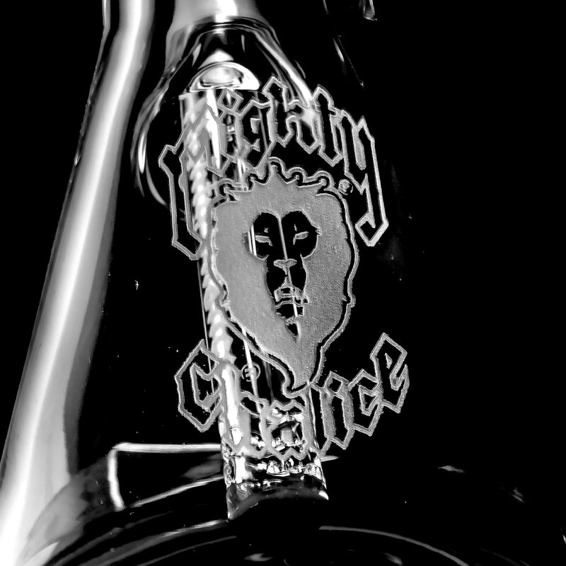 Mighty Chalice - 17" Beaker - 12 Arm Tree - 40x7 - Multi Blue Linework - The Cave