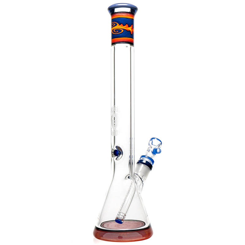 Mighty Chalice - 15" Beaker - 40x7 - Purple & Fire Linework - The Cave