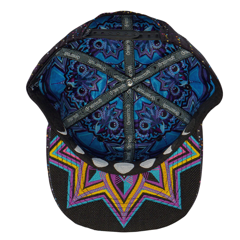 Grassroots - Night Owl Rainbow Vortex Snapback Hat - Small/Medium - The Cave