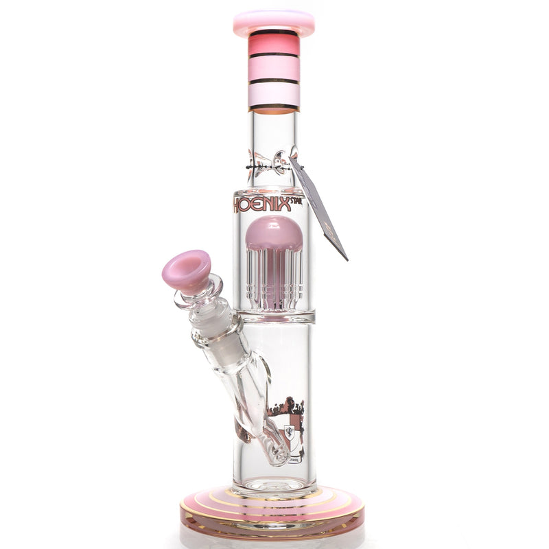 Phoenix Star - 14" Tree Perc Straight - 8 Arm - Milky Pink - The Cave