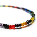Handmade Beaded Necklace - Black Rainbow - The Cave