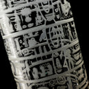 ROOR.US - 12" Custom Sandblasted Beaker w/ Color Pinch - Hieroglyphs - The Cave