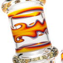 ROOR.US x Chase Adams - 18" Worked Beaker - 50x5 - Fire & Purple Fade to Clear - The Cave