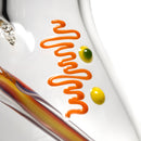 ROOR.US x Chase Adams - 18" Worked Beaker - 50x5 - Fire & Purple Fade to Clear - The Cave