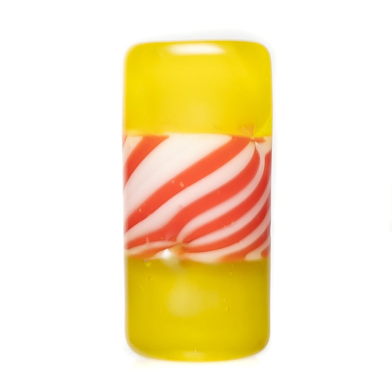 RekTipz - Glass Tip - XL - 12mm - UV Yellow w/Red & White - The Cave