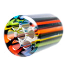 RekTipz - Glass Tip - 6 Shooter - 11mm - Rainbow Sparkle Stripe - The Cave