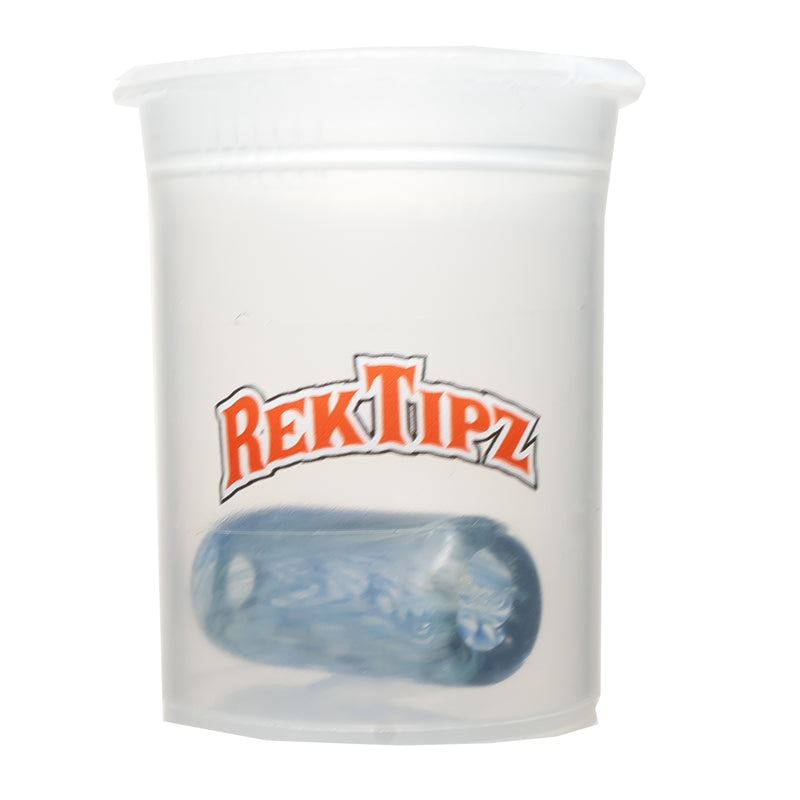 RekTipz - Glass Tip - XL - 12mm - Blue & White Swirl w/UV - The Cave