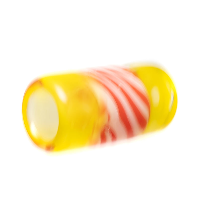 RekTipz - Glass Tip - 11mm - UV Yellow w/Red & White - The Cave