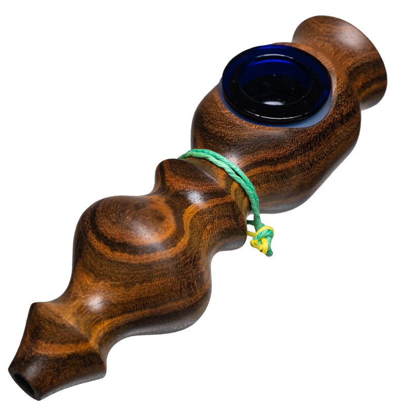 Steve's Dank Pipes - The Classic - Front Carb - Brazilian Bocote - Blue Bowl - The Cave