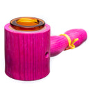 Steve's Dank Pipes - Cob Pipe - Maine Spectra-Birch - Pink - Amber Bowl - The Cave