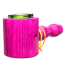 Steve's Dank Pipes - Cob Pipe - Maine Spectra-Birch - Pink - Green Bowl - The Cave