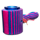 Steve's Dank Pipes - Cob Pipe - Maine Spectra-Birch - Pink & Blue - Blue Bowl - The Cave