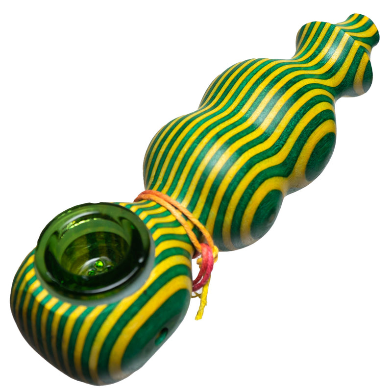 Steve's Dank Pipes - The Classic - Maine Spectra-Birch - Green & Yellow - Green Bowl - The Cave