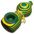 Steve's Dank Pipes - Small Pipe - Maine Spectra-Birch - Green & Yellow - Green Bowl - The Cave