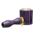 Steve's Dank Pipes - Cob Pipe - Maine Spectra-Birch - Purple & Grey - Yellow Bowl - The Cave