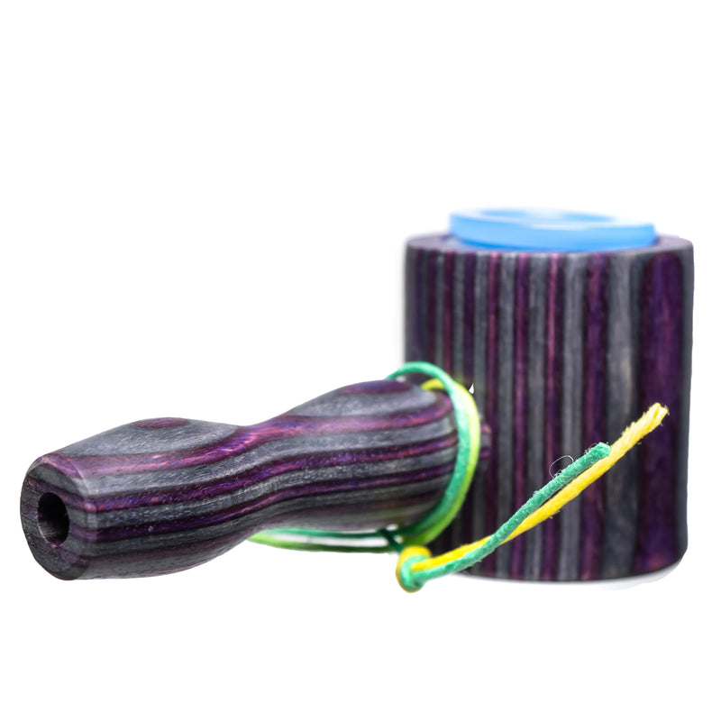 Steve's Dank Pipes - Cob Pipe - Maine Spectra-Birch - Purple & Grey - Milky Blue Bowl - The Cave