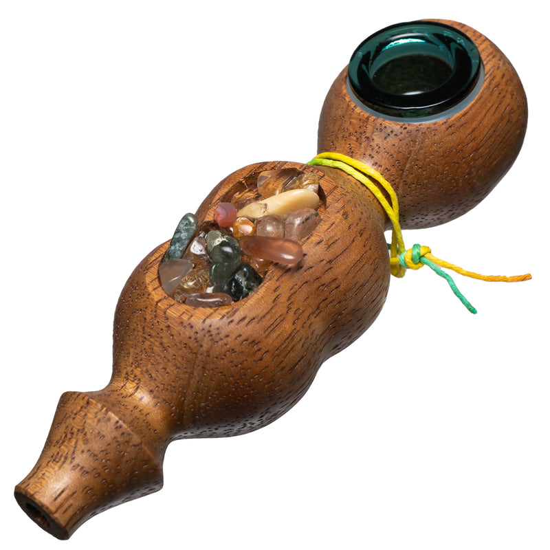 Steve's Dank Pipes - Inlay - Stones - South American Tornillo - Teal Bowl - The Cave