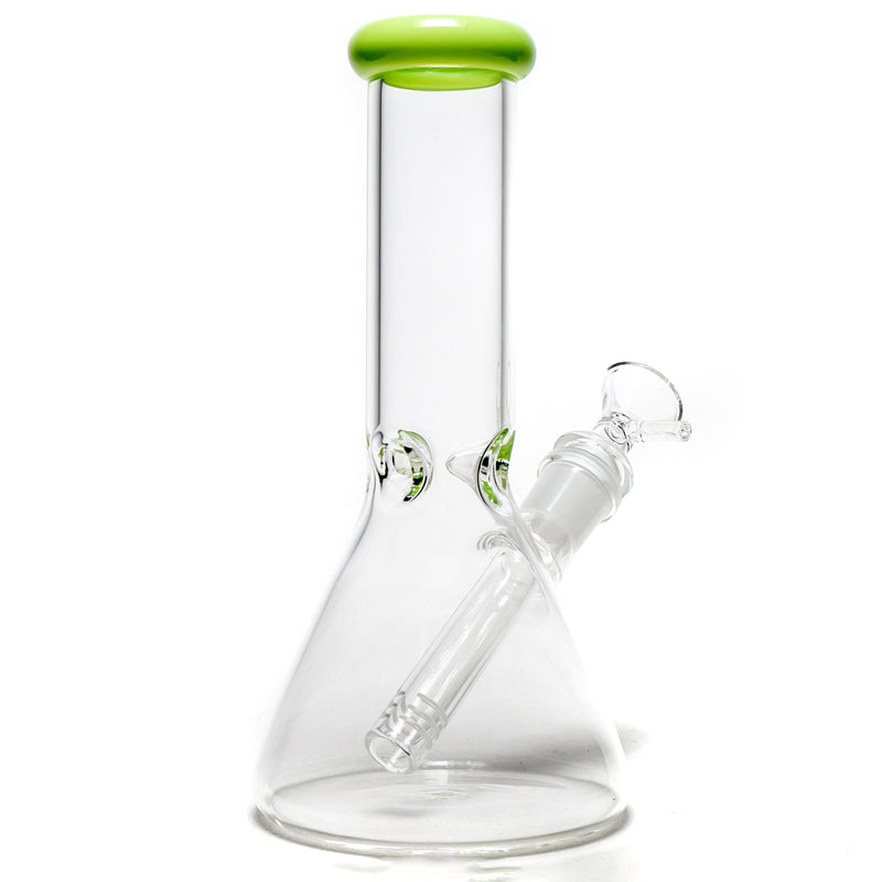 Shooters - 8" Beaker - Milky Green Accent - The Cave