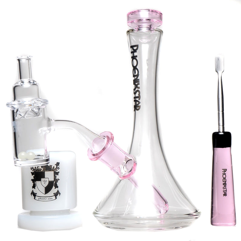 Phoenix Star - Rig Kit - Fixed Mini Beaker - Pink Accents - The Cave