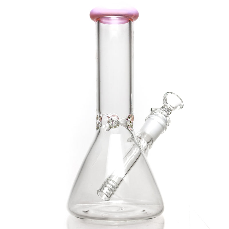 Shooters - 8" Beaker - Milky Pink Accent - The Cave