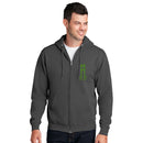 Sovereignty - Zip Up Sweatshirt - Reflection - Grey - Green Logo - Small - The Cave