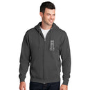 Sovereignty - Zip Up Sweatshirt - Reflection - Grey - White Logo - Large - The Cave