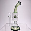 Toro - Stemless Jet Perc - 10mm - Green & Black Cropal w/ Linework