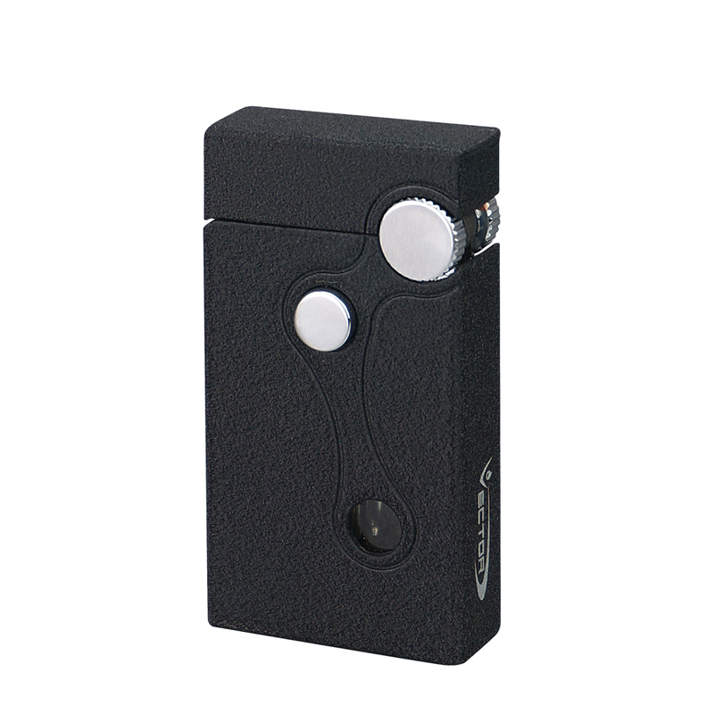 Vector - Elite - Dual Soft & Jet Single Flame Lighter - Black Crackle - The Cave