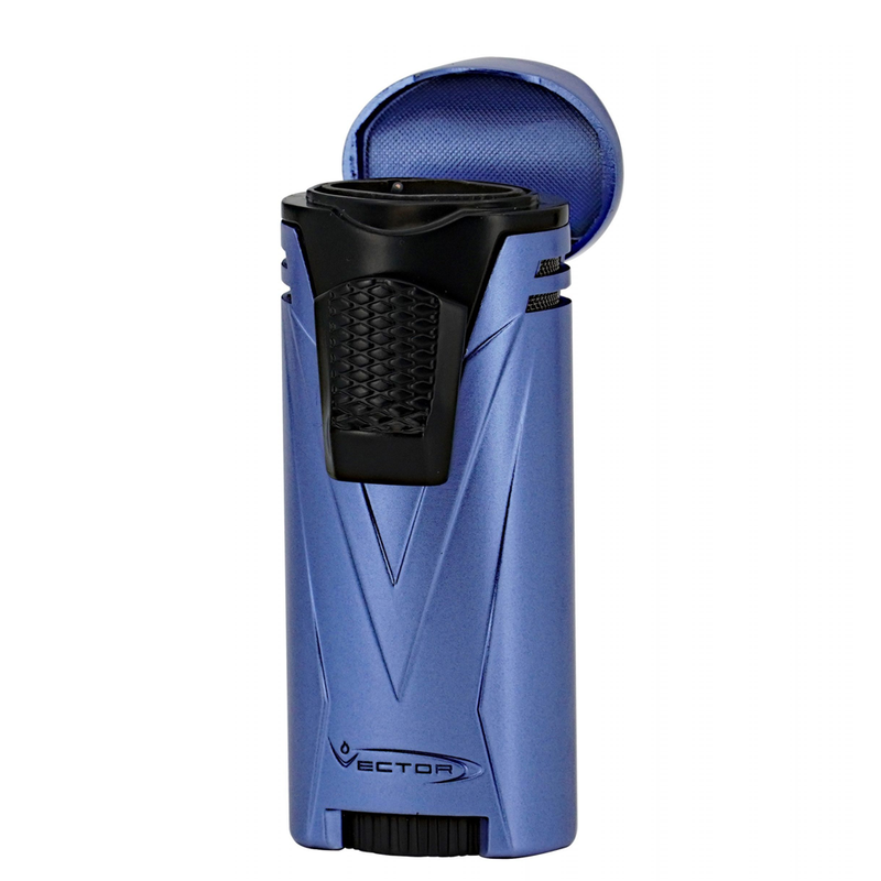 Vector - Ironquad - Quad Flame Torch Lighter - Metallic Blue Matte - The Cave