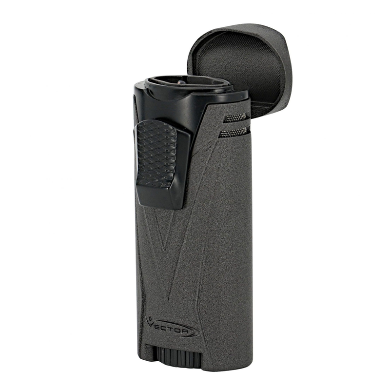 Vector - Ironquad - Quad Flame Torch Lighter - Grey Crackle Matte - The Cave