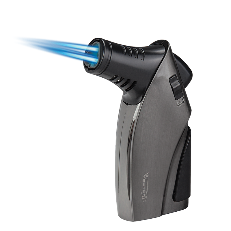 Vector - Ironfist - Triple Flame Torch Lighter w/ Punch - Gunmetal - The Cave